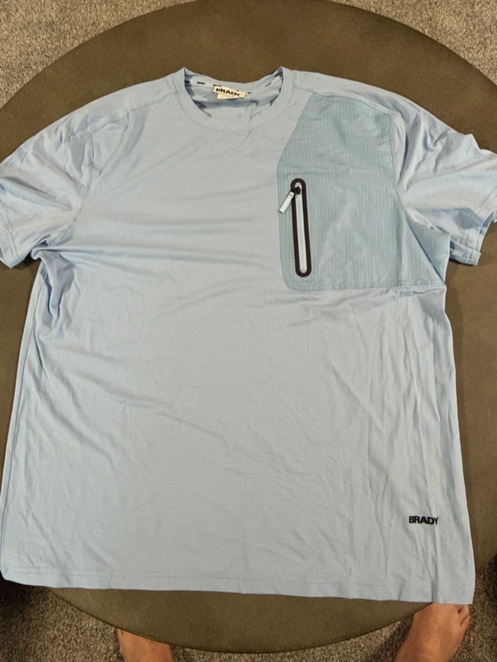 BRADY Light Blue Short Sleeve Crew with Textured Chest Pocket
